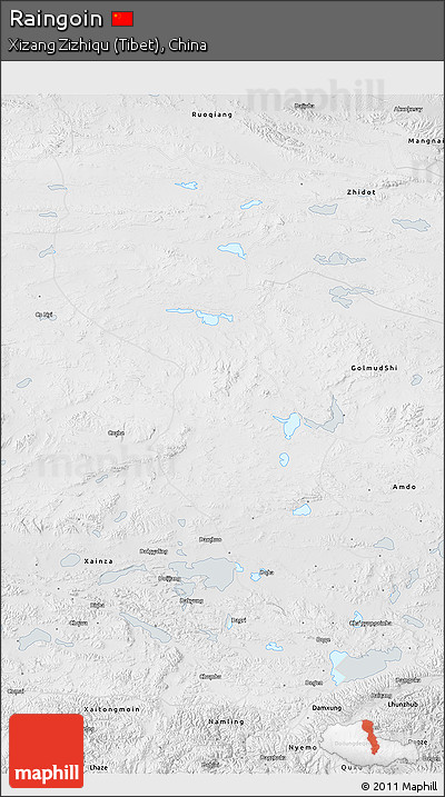 Physical 3D Map of Raingoin, semi-desaturated
