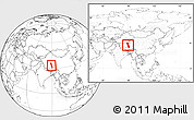 Blank Location Map of Raingoin, within the entire country