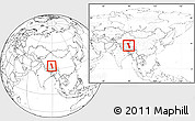 Blank Location Map of Raingoin, highlighted parent region, within the entire country