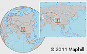 Gray Location Map of Raingoin, within the entire country