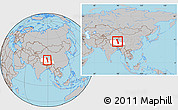 Gray Location Map of Raingoin, highlighted parent region, within the entire country