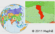 Political Location Map of Raingoin