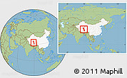 Savanna Style Location Map of Raingoin, highlighted country, within the entire country