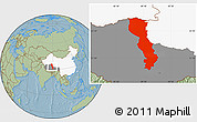 Savanna Style Location Map of Raingoin, highlighted country, highlighted parent region, hill shading