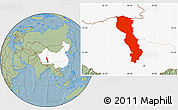 Savanna Style Location Map of Raingoin, highlighted country, hill shading