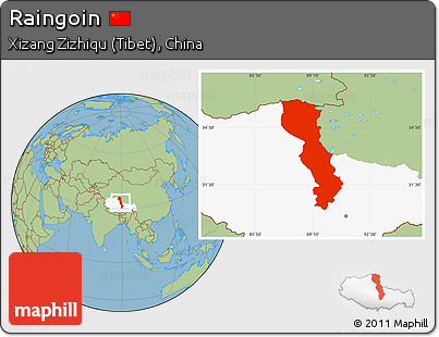 Savanna Style Location Map of Raingoin, highlighted parent region
