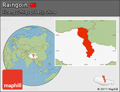 Savanna Style Location Map of Raingoin, highlighted parent region
