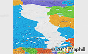Physical Panoramic Map of Raingoin, political outside