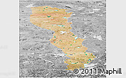 Satellite Panoramic Map of Raingoin, desaturated