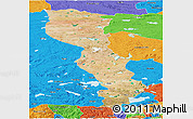 Satellite Panoramic Map of Raingoin, political outside