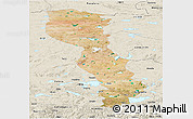 Satellite Panoramic Map of Raingoin, shaded relief outside