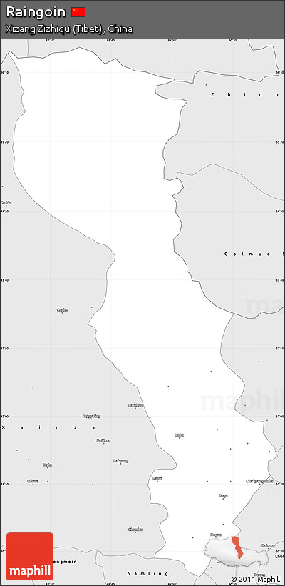 Silver Style Simple Map of Raingoin