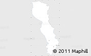 Silver Style Simple Map of Raingoin, single color outside