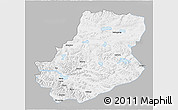 Gray 3D Map of Rutog, single color outside