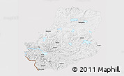 Physical 3D Map of Rutog, cropped outside