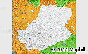 Physical 3D Map of Rutog, political outside