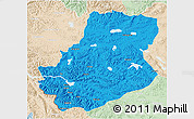 Political 3D Map of Rutog, lighten