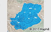 Political 3D Map of Rutog, lighten, semi-desaturated