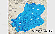 Political 3D Map of Rutog, shaded relief outside