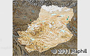 Satellite 3D Map of Rutog, darken