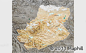 Satellite 3D Map of Rutog, darken, semi-desaturated