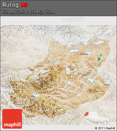 Satellite 3D Map of Rutog, lighten