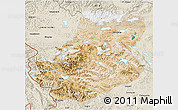 Satellite 3D Map of Rutog, shaded relief outside