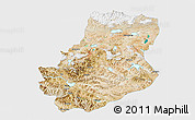 Satellite 3D Map of Rutog, single color outside