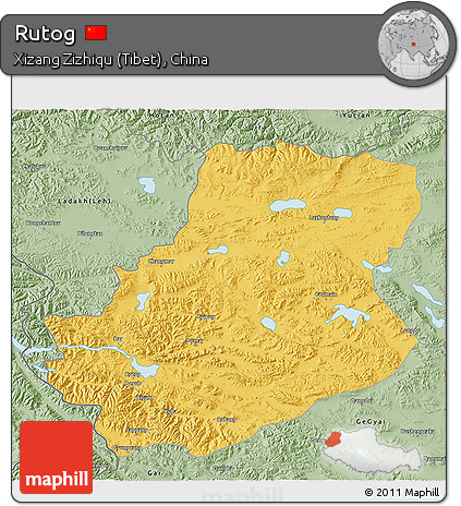 Savanna Style 3D Map of Rutog