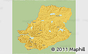 Savanna Style 3D Map of Rutog, single color outside