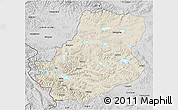 Shaded Relief 3D Map of Rutog, desaturated