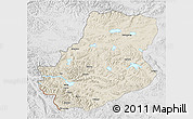 Shaded Relief 3D Map of Rutog, lighten, desaturated