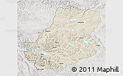 Shaded Relief 3D Map of Rutog, lighten, semi-desaturated