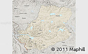 Shaded Relief 3D Map of Rutog, semi-desaturated