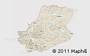 Shaded Relief 3D Map of Rutog, single color outside