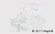 Silver Style 3D Map of Rutog, single color outside