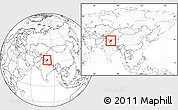 Blank Location Map of Rutog, within the entire country