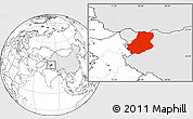 Blank Location Map of Rutog, highlighted country