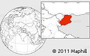 Blank Location Map of Rutog, highlighted parent region