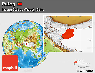 Physical Location Map of Rutog, highlighted parent region