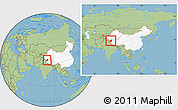 Savanna Style Location Map of Rutog, highlighted country, within the entire country