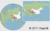Savanna Style Location Map of Rutog, highlighted country, highlighted parent region, within the entire country