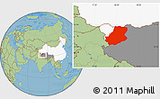 Savanna Style Location Map of Rutog, highlighted country, highlighted parent region