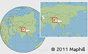 Savanna Style Location Map of Rutog, highlighted parent region, within the entire country