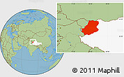 Savanna Style Location Map of Rutog, highlighted parent region
