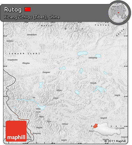 Physical Map of Rutog, desaturated