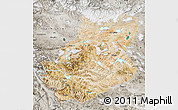 Satellite Map of Rutog, semi-desaturated
