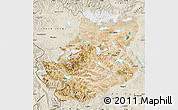 Satellite Map of Rutog, shaded relief outside