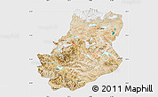 Satellite Map of Rutog, single color outside
