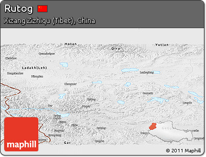 Physical Panoramic Map of Rutog